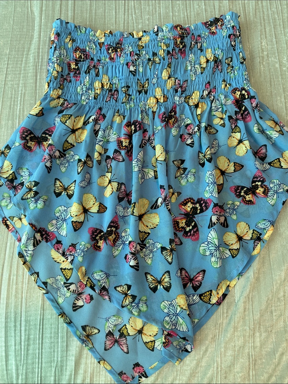 Wild Fable Butterfly Print Smocked Waist Top